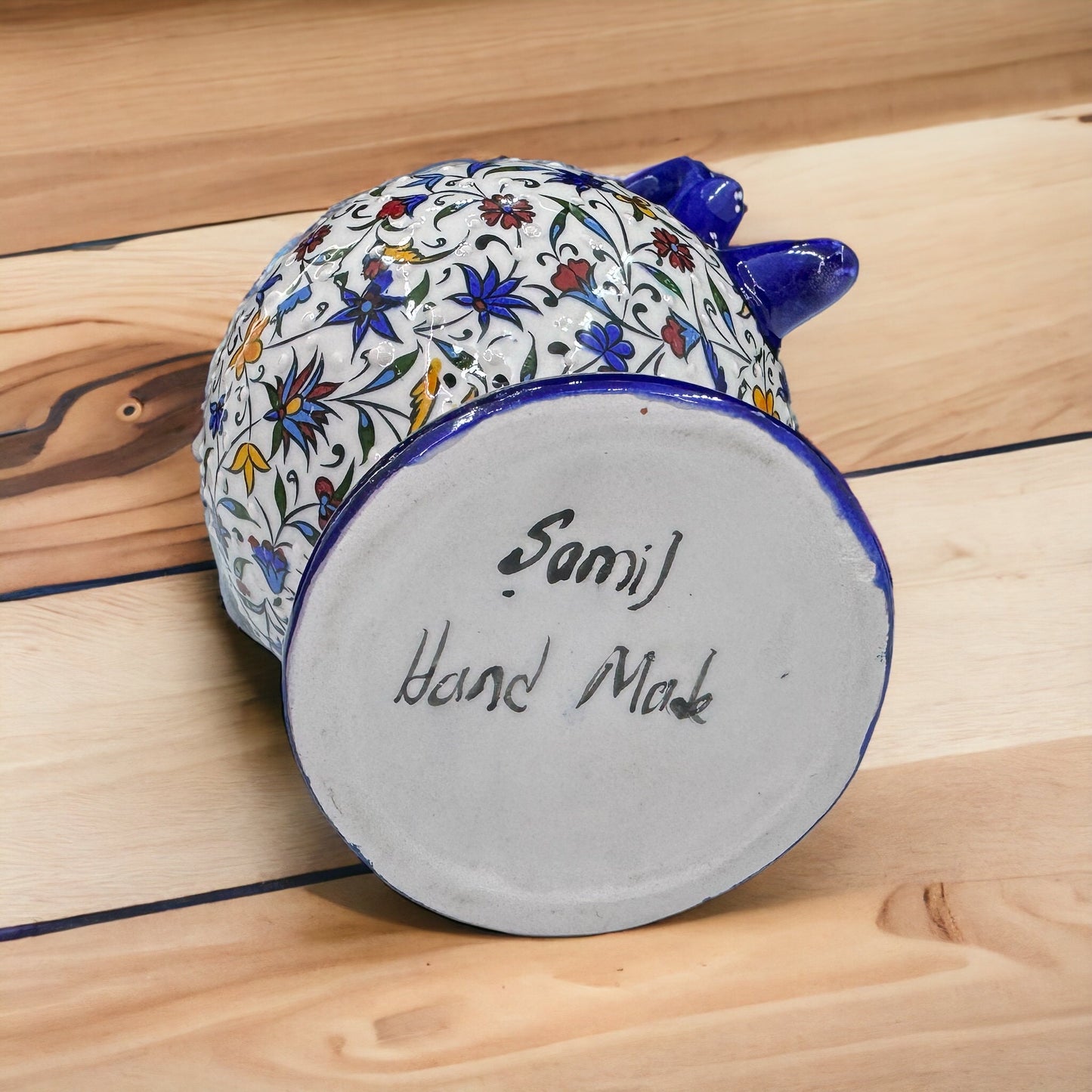 Handmade Turkish Ceramic Pitcher – 25 cm Antique Pottery Jug, Hand-Painted Traditional Design, Unique Decorative Vase