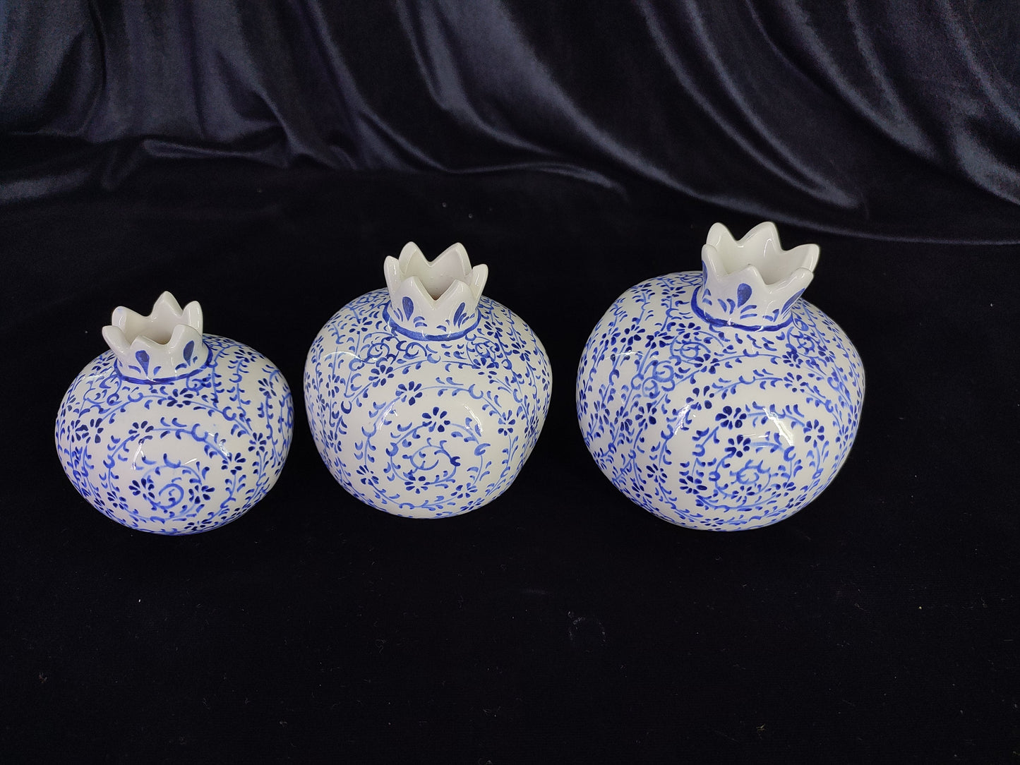 Handmade Ceramic Pomegranate Set – Turkish Pottery Vase, Decorative Fruit Decor, Table Centerpiece, Hand-Painted Pomegranate Vases