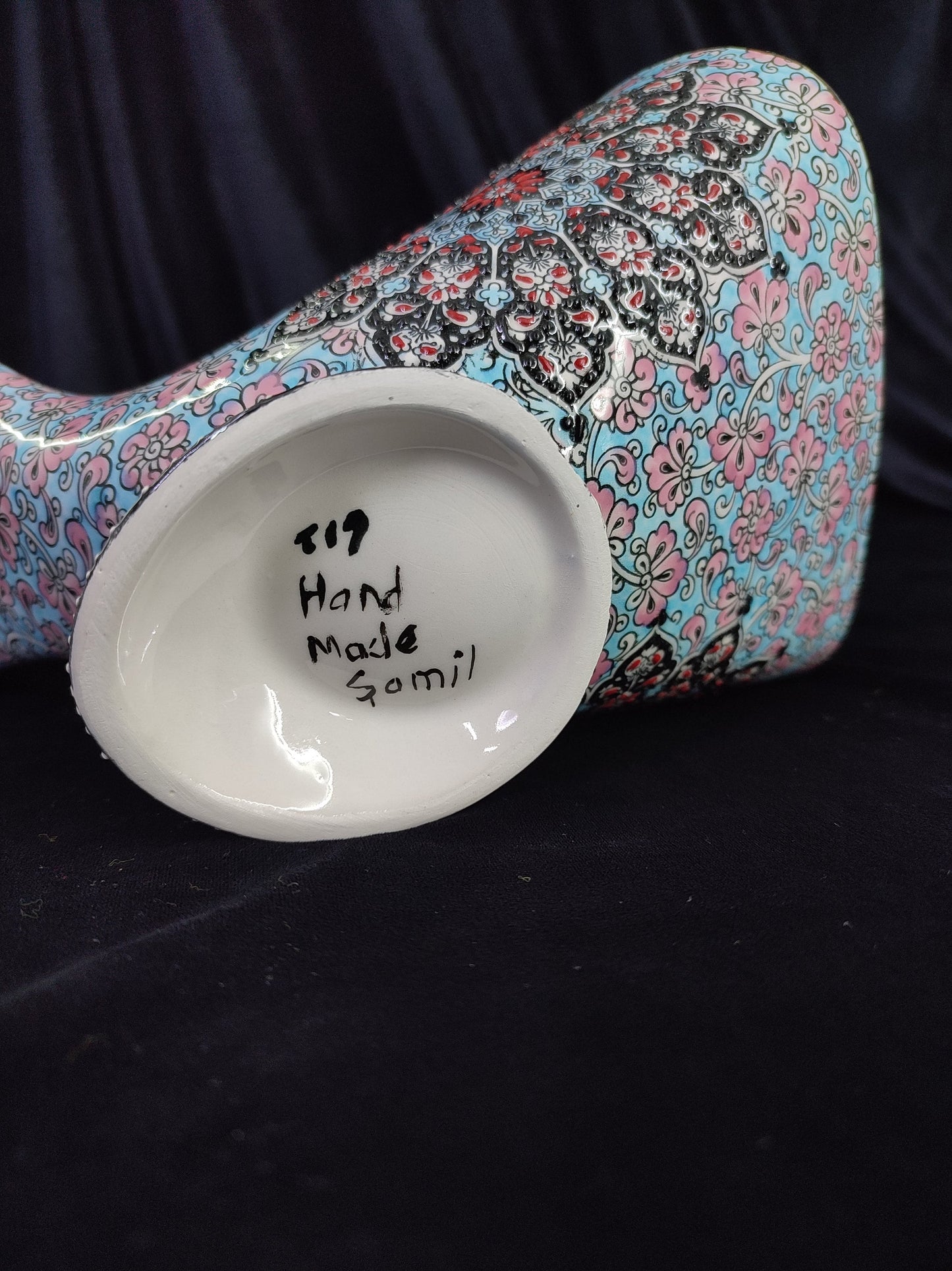 Handmade Ceramic Gramophone Speaker Amplifier – Floral Pottery Music Box, Unique Phone Amplifier, Ideal Father's Day Gift