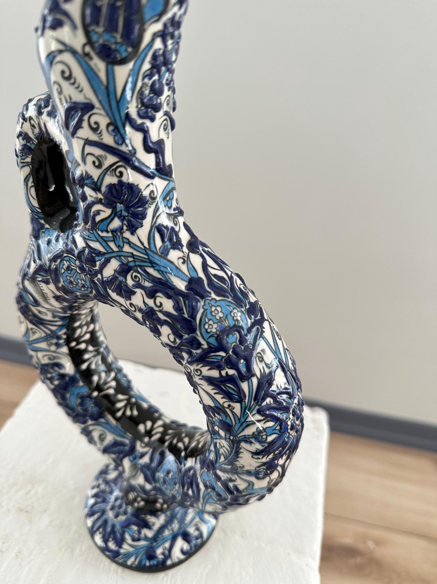 Handmade Turkish Ceramic Hittite Wine Jug – Authentic Pottery Decanter, Unique Home Decor & Gift
