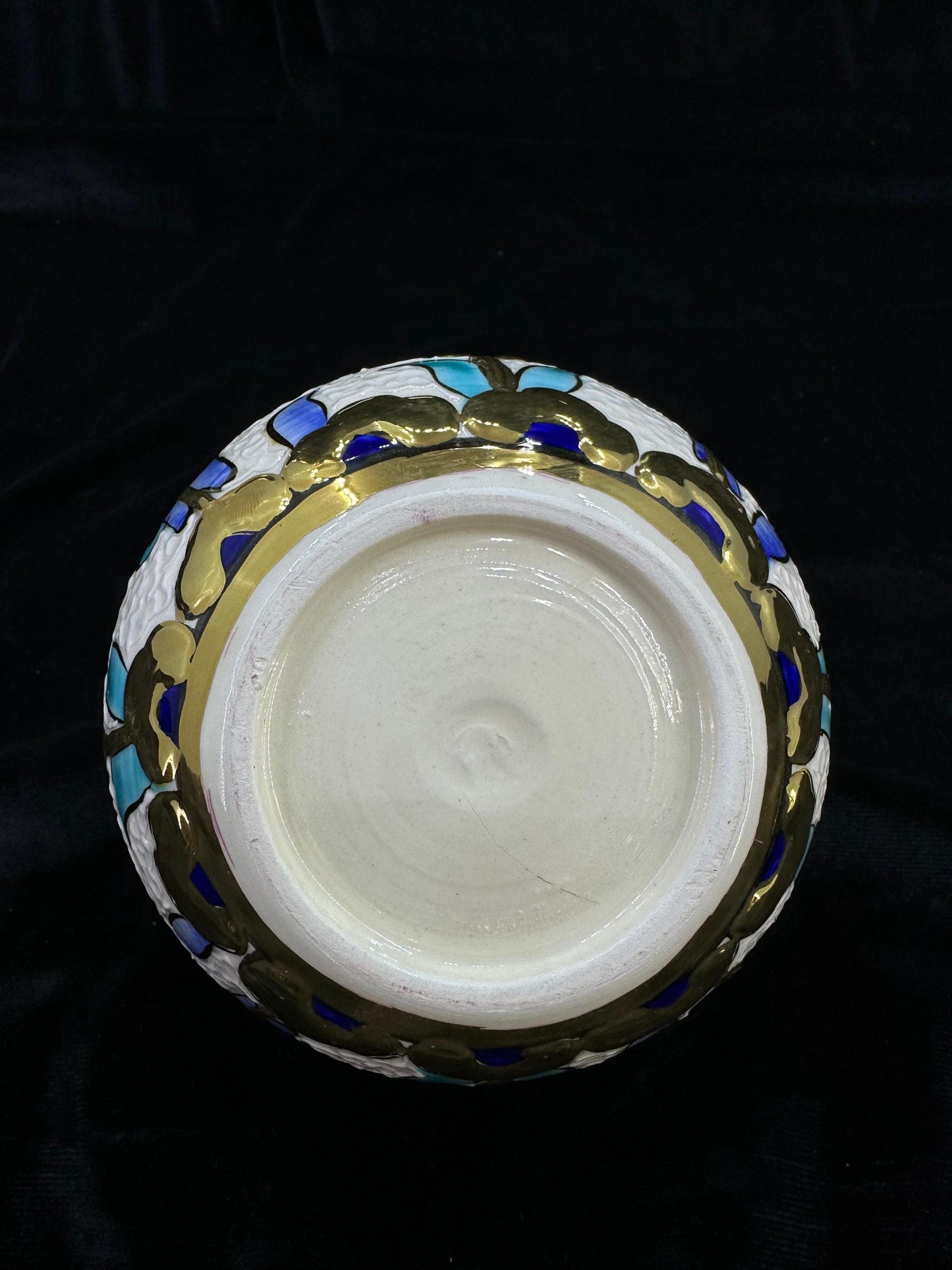 Handmade Ceramic Fig Decor β Turkish Iznik Style Ornament, Gold Accents, Unique Valentine's Day Gift for Home or Office