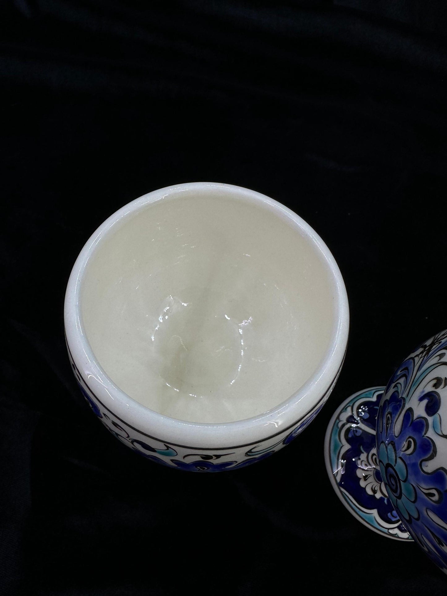 Handmade Ceramic Goblet Set of 2 - Traditional Turkish Design - Decorative Blue and White Chalices - Unique Gift for Wine Lovers