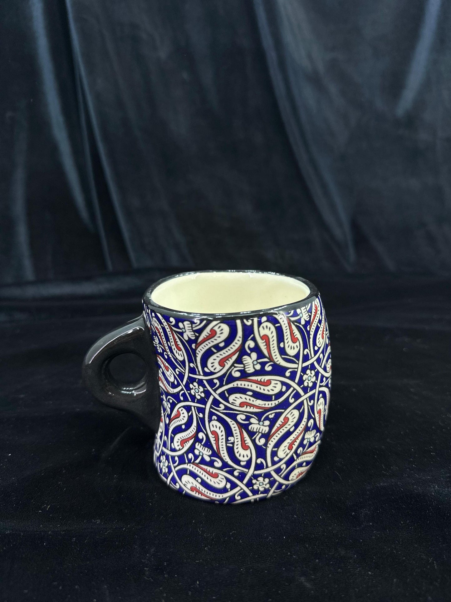 Handmade Ceramic Mug - Traditional Turkish Design - Unique Hand-Painted Coffee Cup - Decorative & Functional Gift for Tea or Coffee Lovers