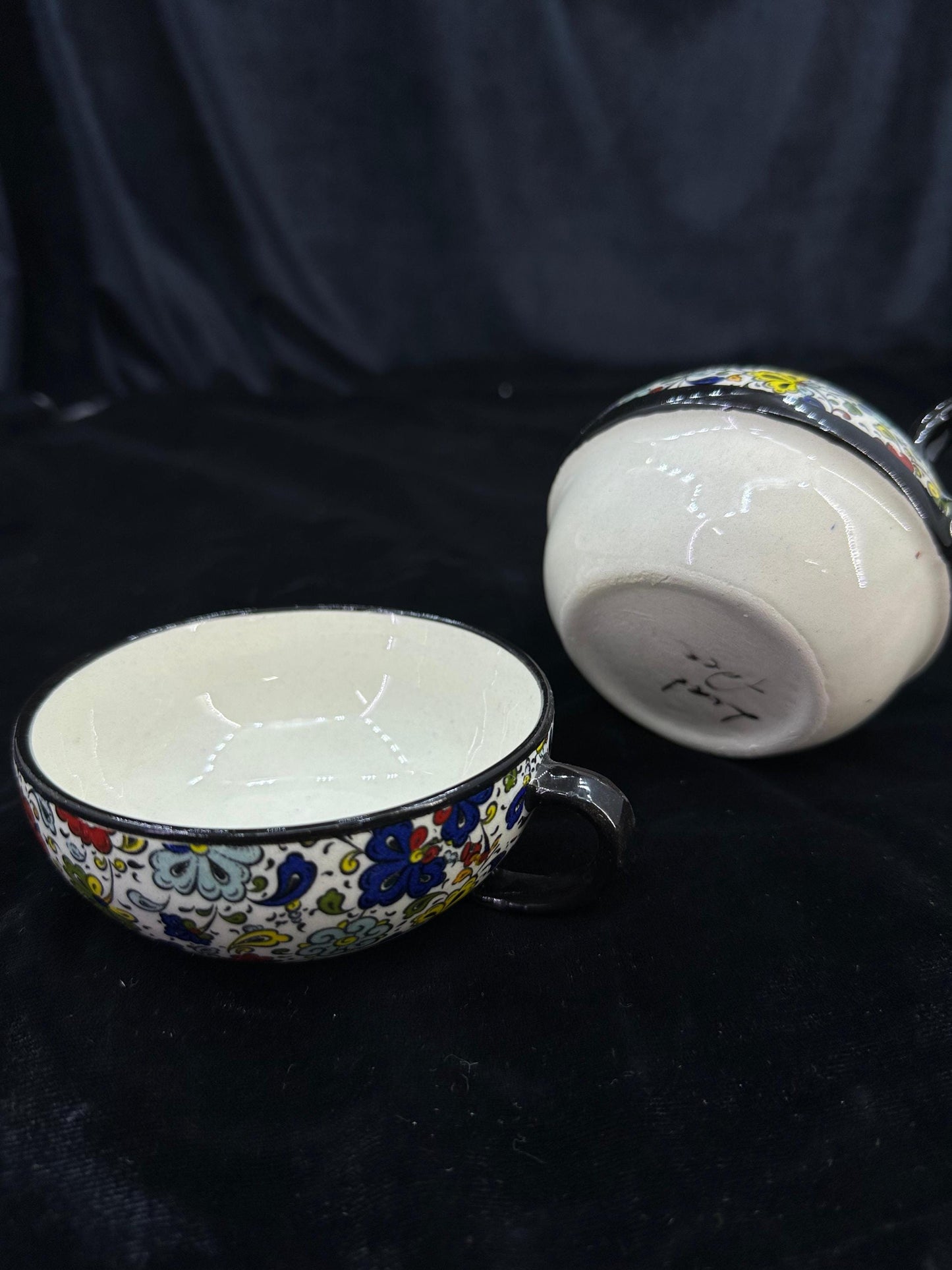 turkish tea set, ceramic tea set, teapot and cup, floral tea gift, hand painted tea set, pottery tea set, ottoman decor