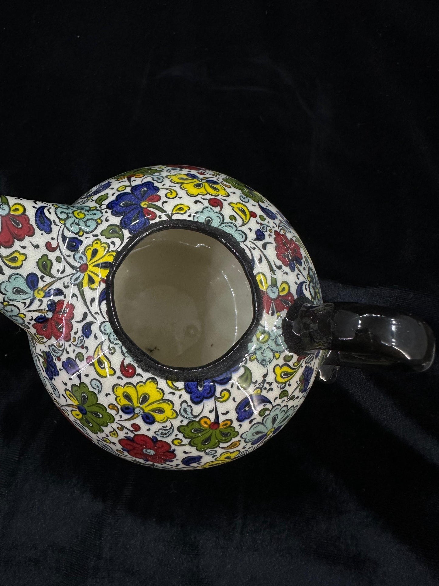 turkish tea set, ceramic tea set, teapot and cup, floral tea gift, hand painted tea set, pottery tea set, ottoman decor