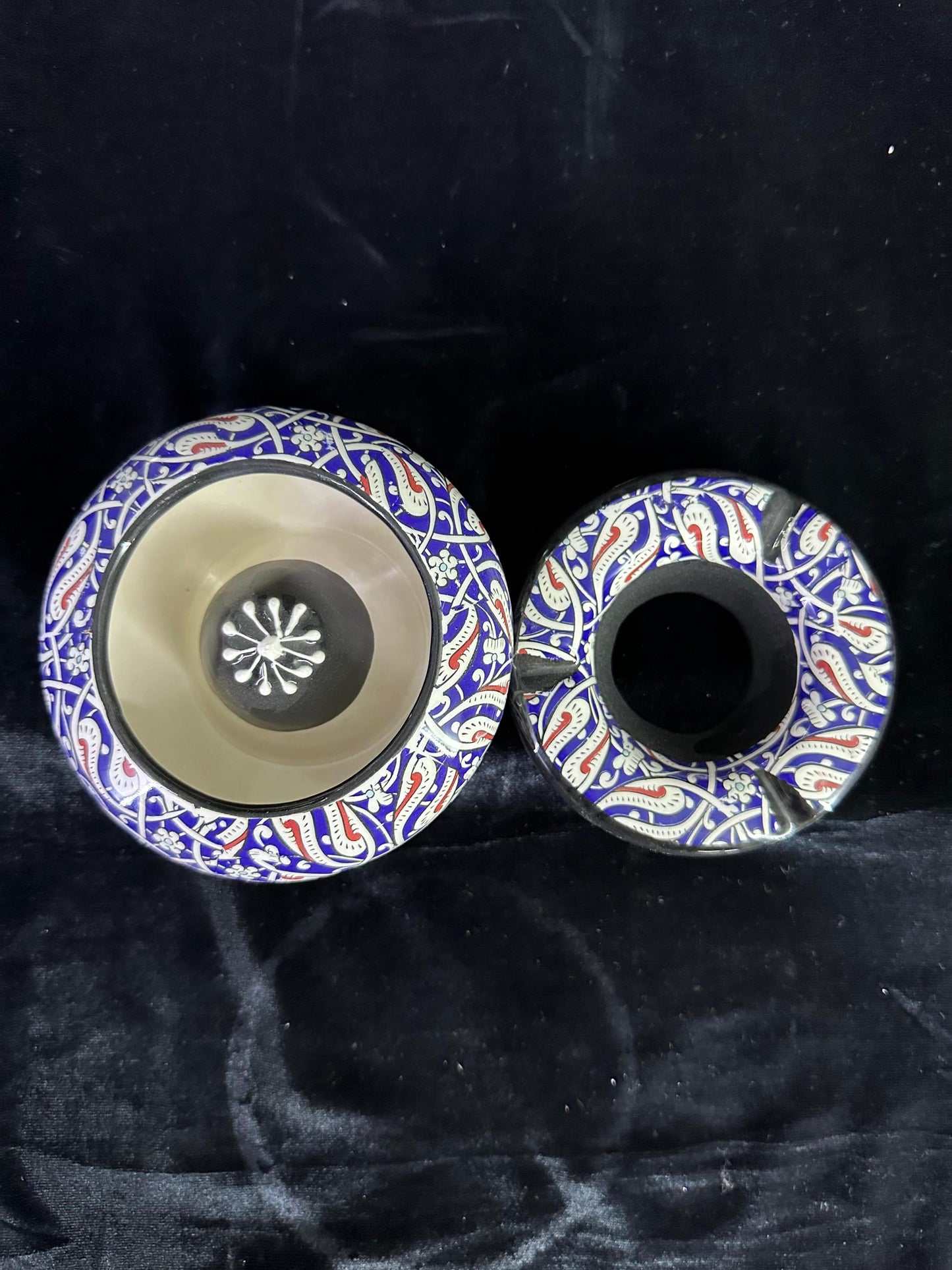 Handmade Ceramic Ashtray - Traditional Turkish Floral Design - Decorative and Functional Ceramic Smoking Accessory