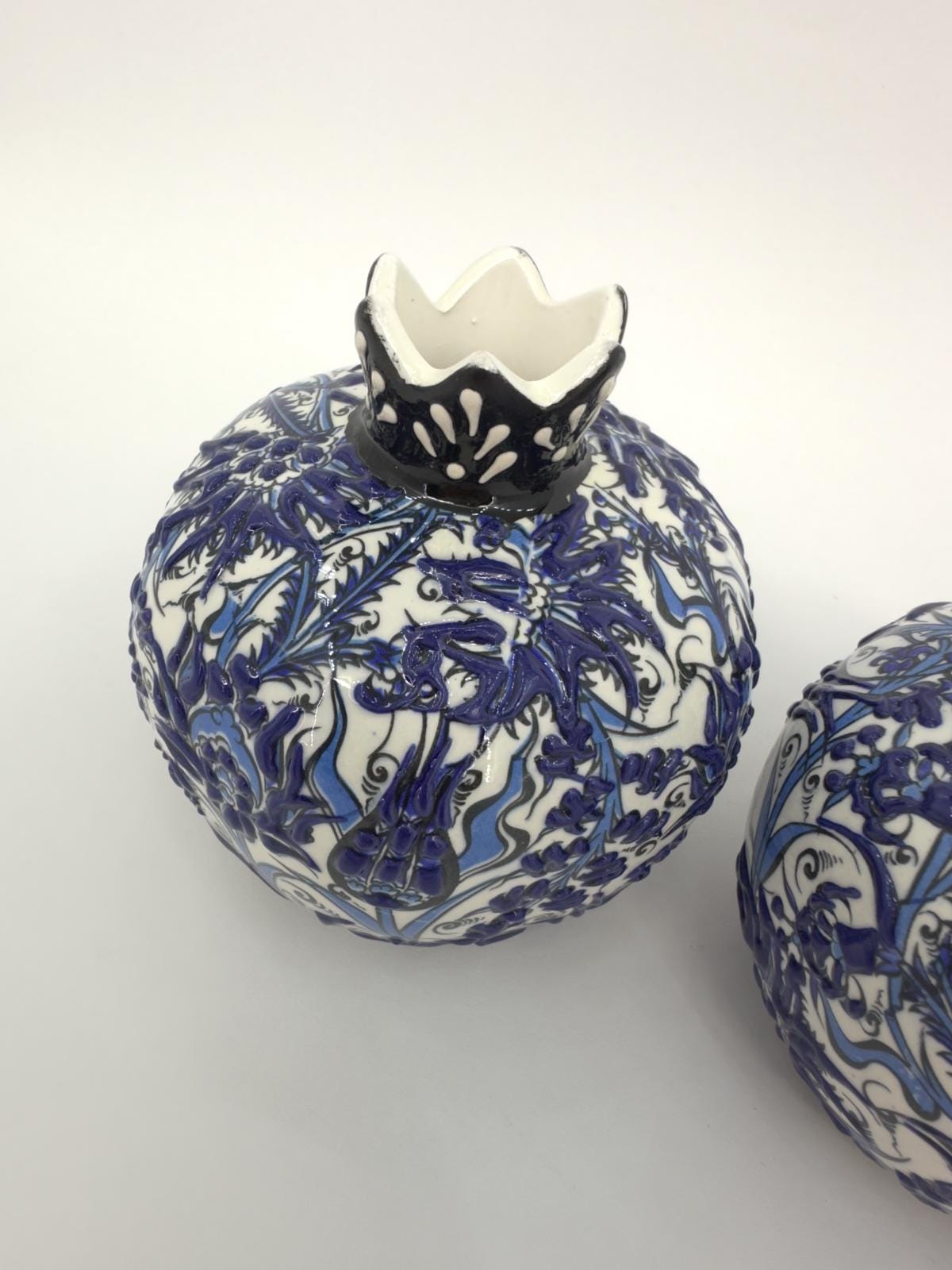 Handmade Ceramic Pomegranate Set - 3-Piece Decorative Ornament -Turkish Pottery Gift - Unique Home Decor Accent