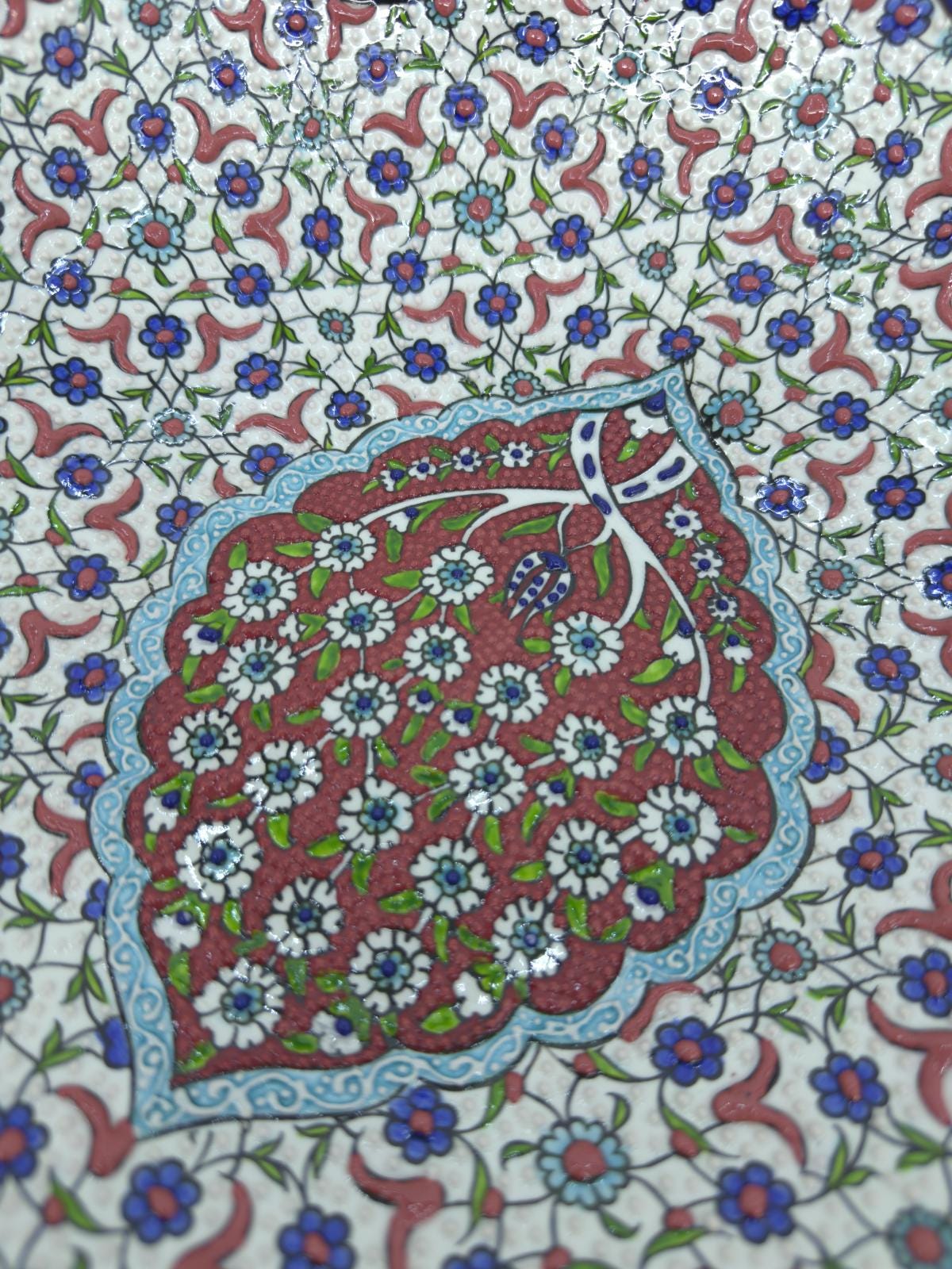 Handmade Turkish Ceramic Serving Bowl β 12" Hand-Painted Tree of Life Design, Large Decorative Fruit Bowl