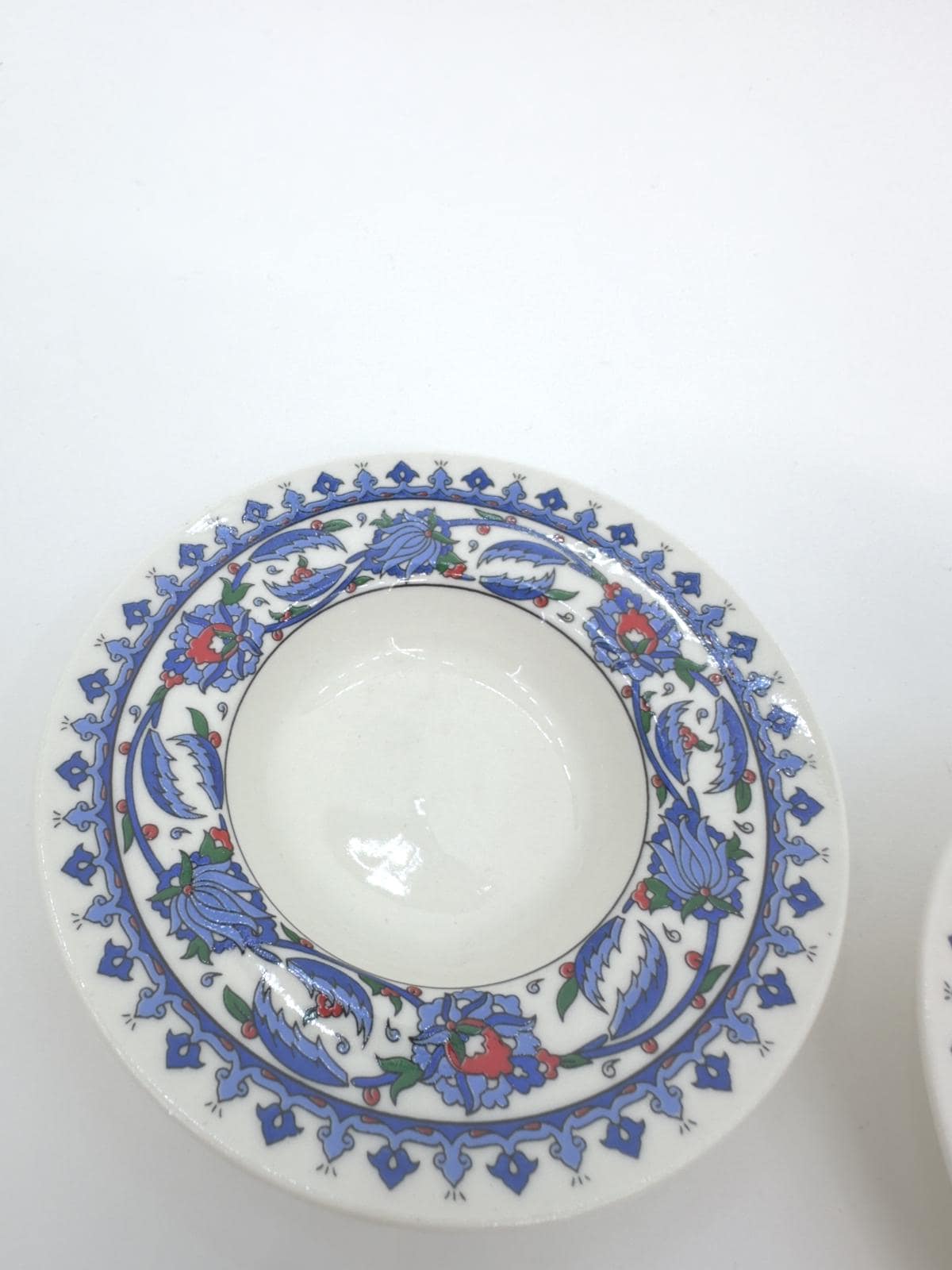 Handmade Turkish Ceramic Tea Set for Two – Traditional Glass Teacups with Saucers, Ideal Housewarming Gift