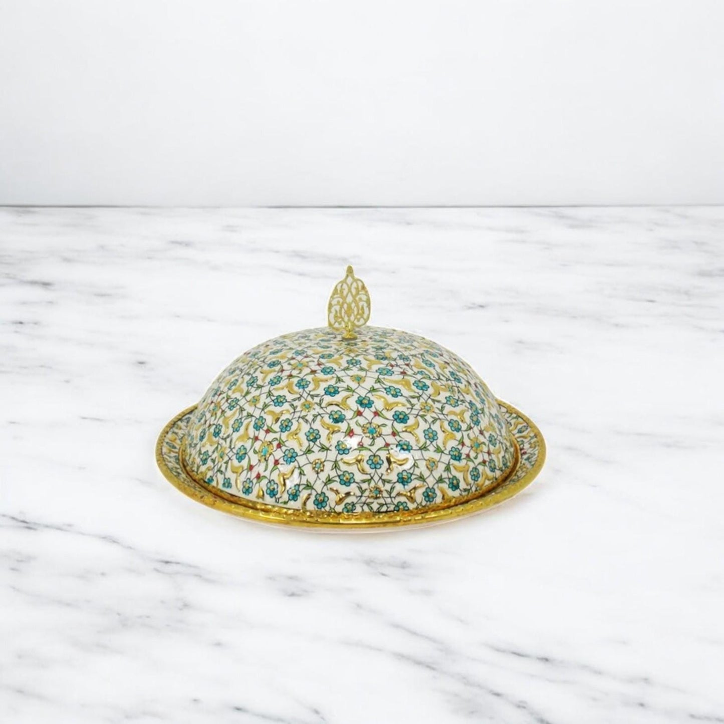 Handmade Ceramic Sugar Bowl with Gold Gilding – Unique Pottery Sugar Dish, Stylish Kitchen Accessory