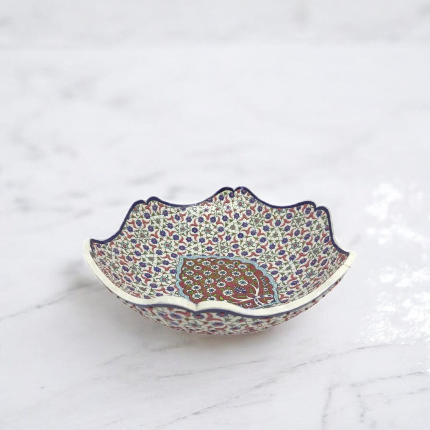 Handmade Turkish Ceramic Serving Bowl β 12" Hand-Painted Tree of Life Design, Large Decorative Fruit Bowl