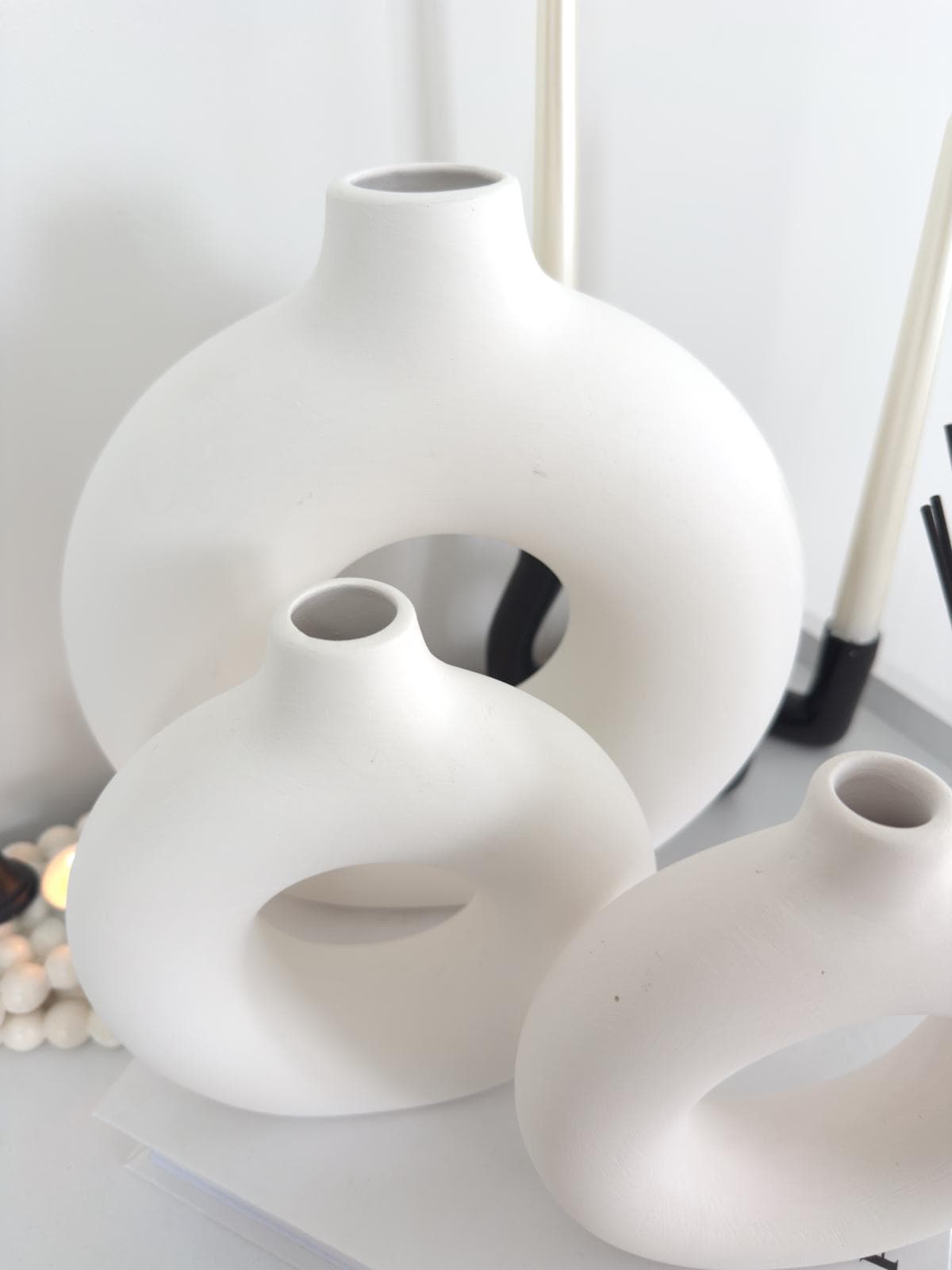 mona donut vase, ceramic vase, boho vase, handmade vase, scandi vase, minimalist vase, modern vase, clay vase, diy vase, unique vase