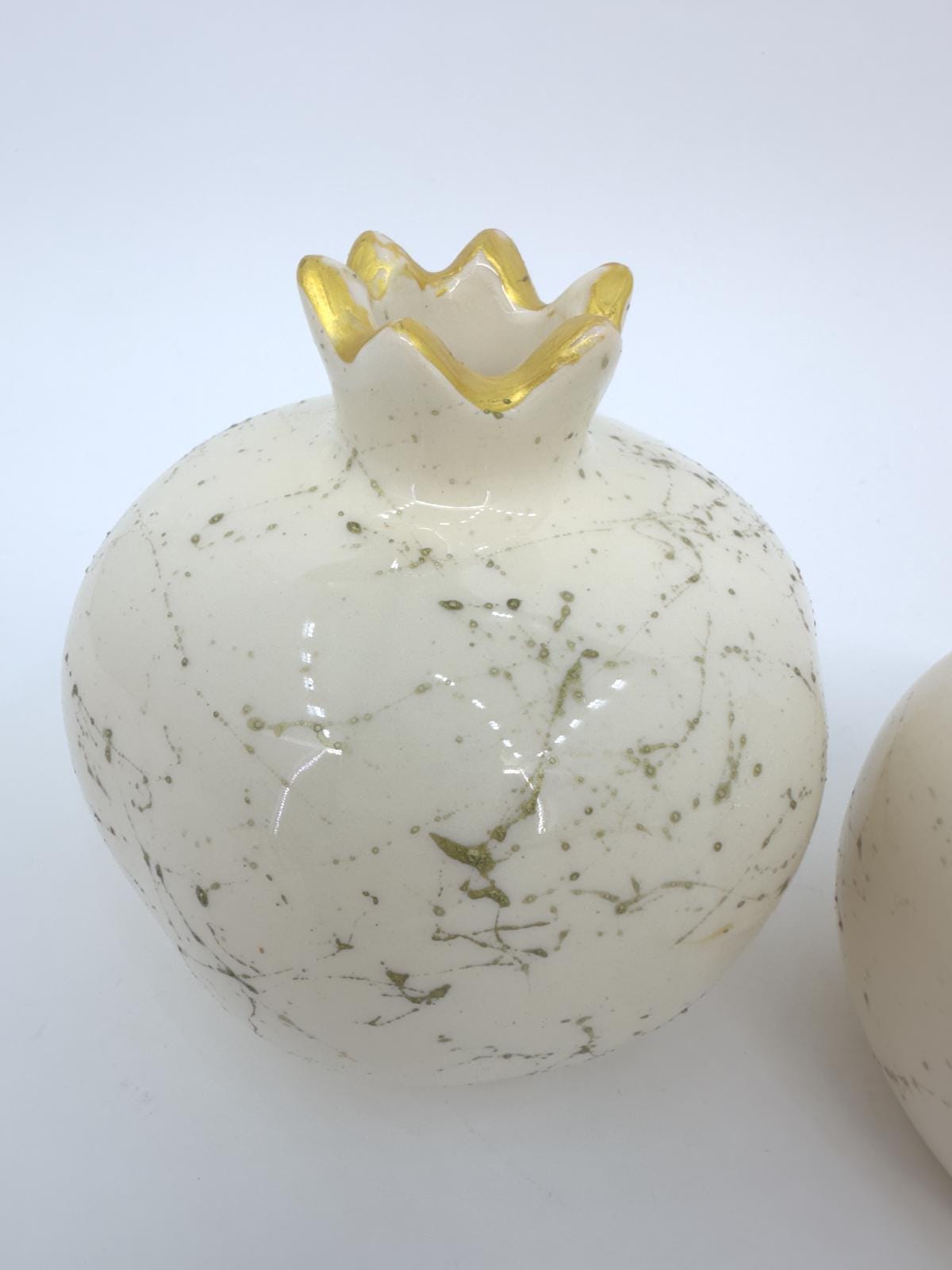 Handmade Gold Pomegranate Decor Set - Elegant Turkish Ceramic Art for Modern Homes, Gift-Ready, Shipped Fast from Turkey