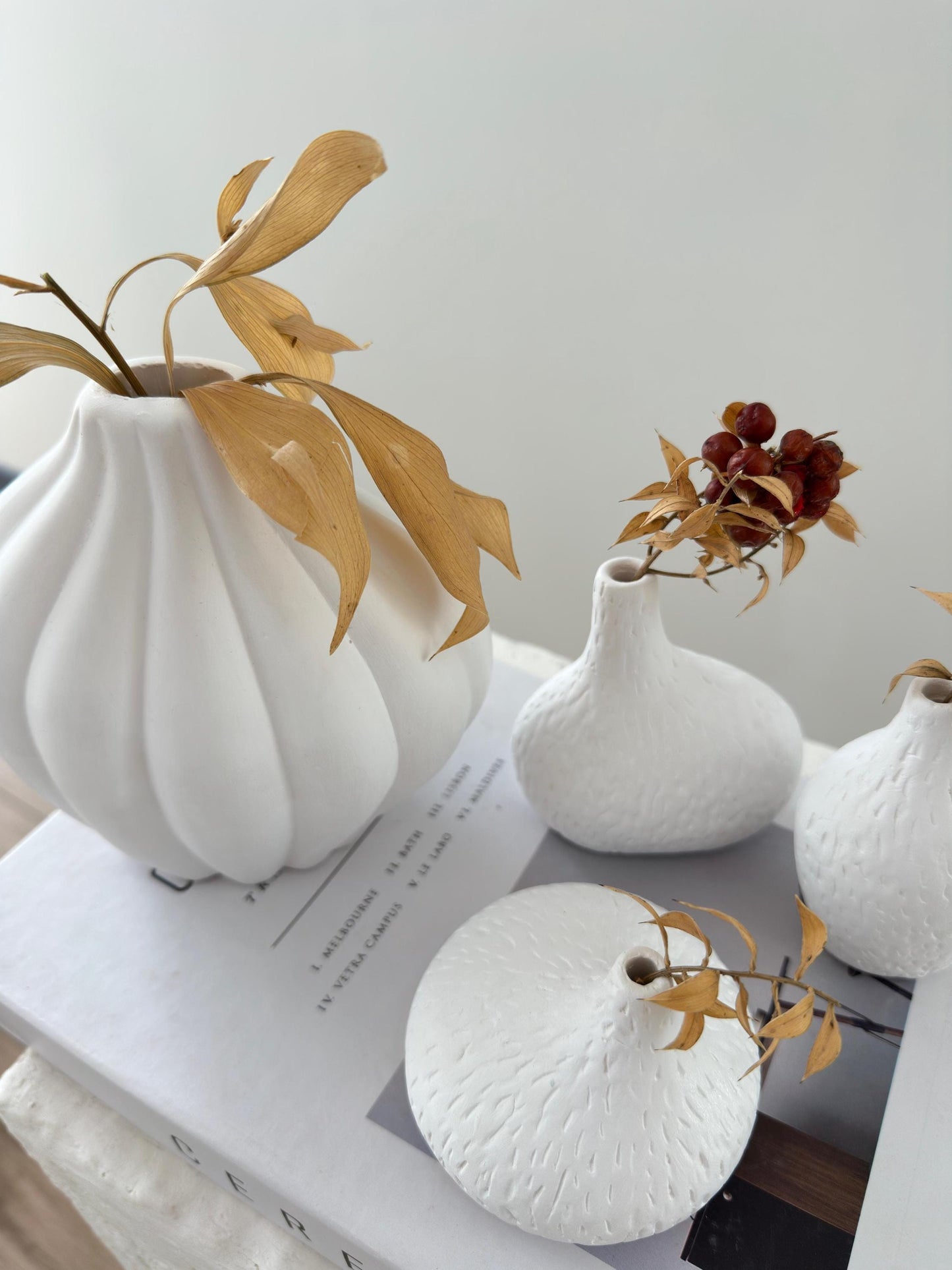 stone vase set, nordic vase, scandi decor, minimalist vase, handmade vase, pampas vase, dried flower vase, boho vase, home decor