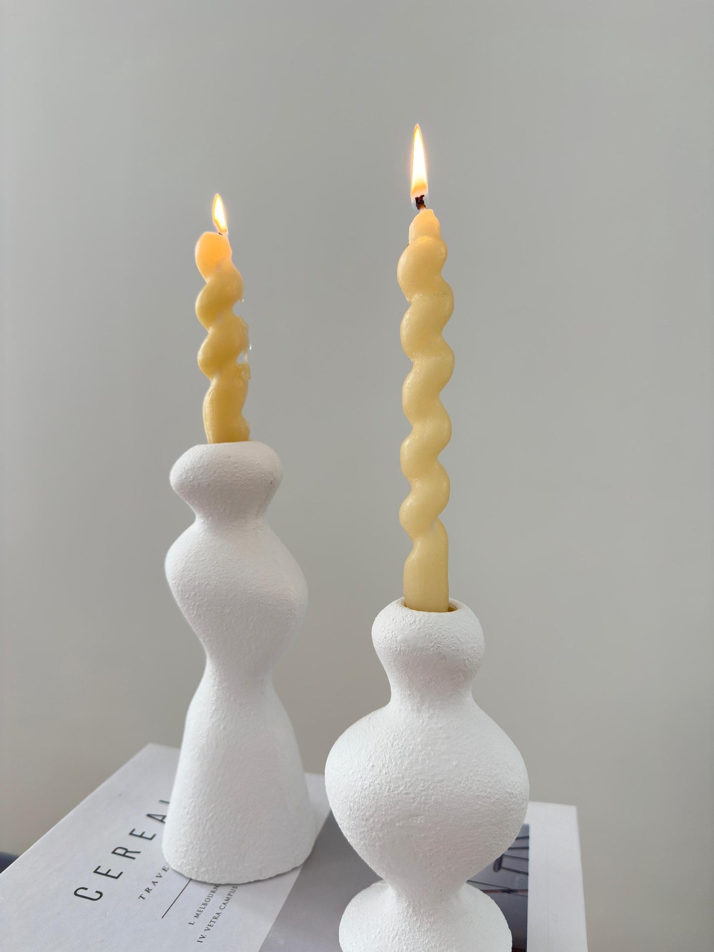 ceramic candle holder, nordic candle, scandi decor, minimalist candle, taper holder, handmade candle, modern candle, ceramic decor