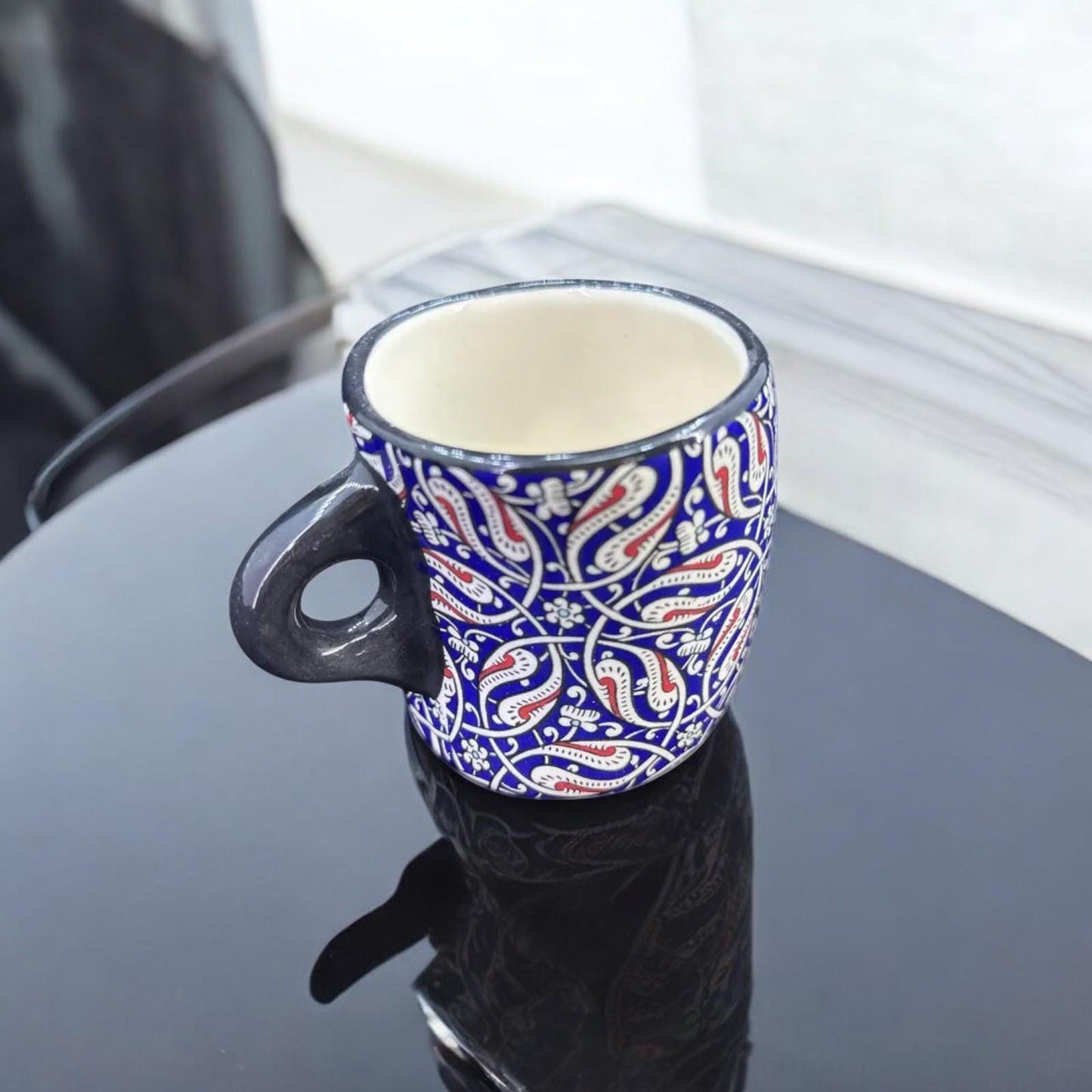 Handmade Ceramic Mug - Traditional Turkish Design - Unique Hand-Painted Coffee Cup - Decorative & Functional Gift for Tea or Coffee Lovers