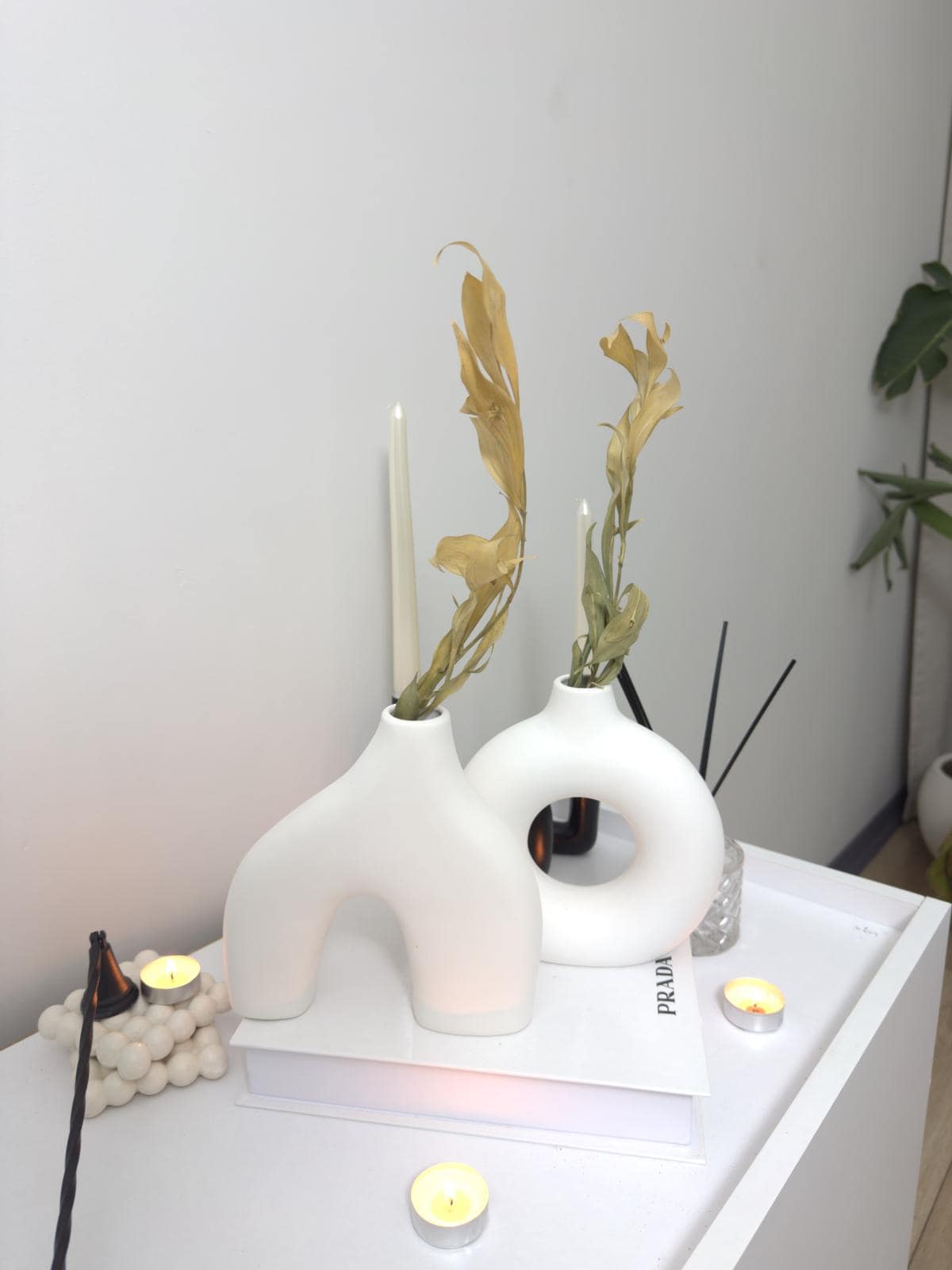 ceramic vase, donut vase, handmade vase, boho vase, modern vase, clay vase, diy vase, vase decor, raw ceramic, scandi vase