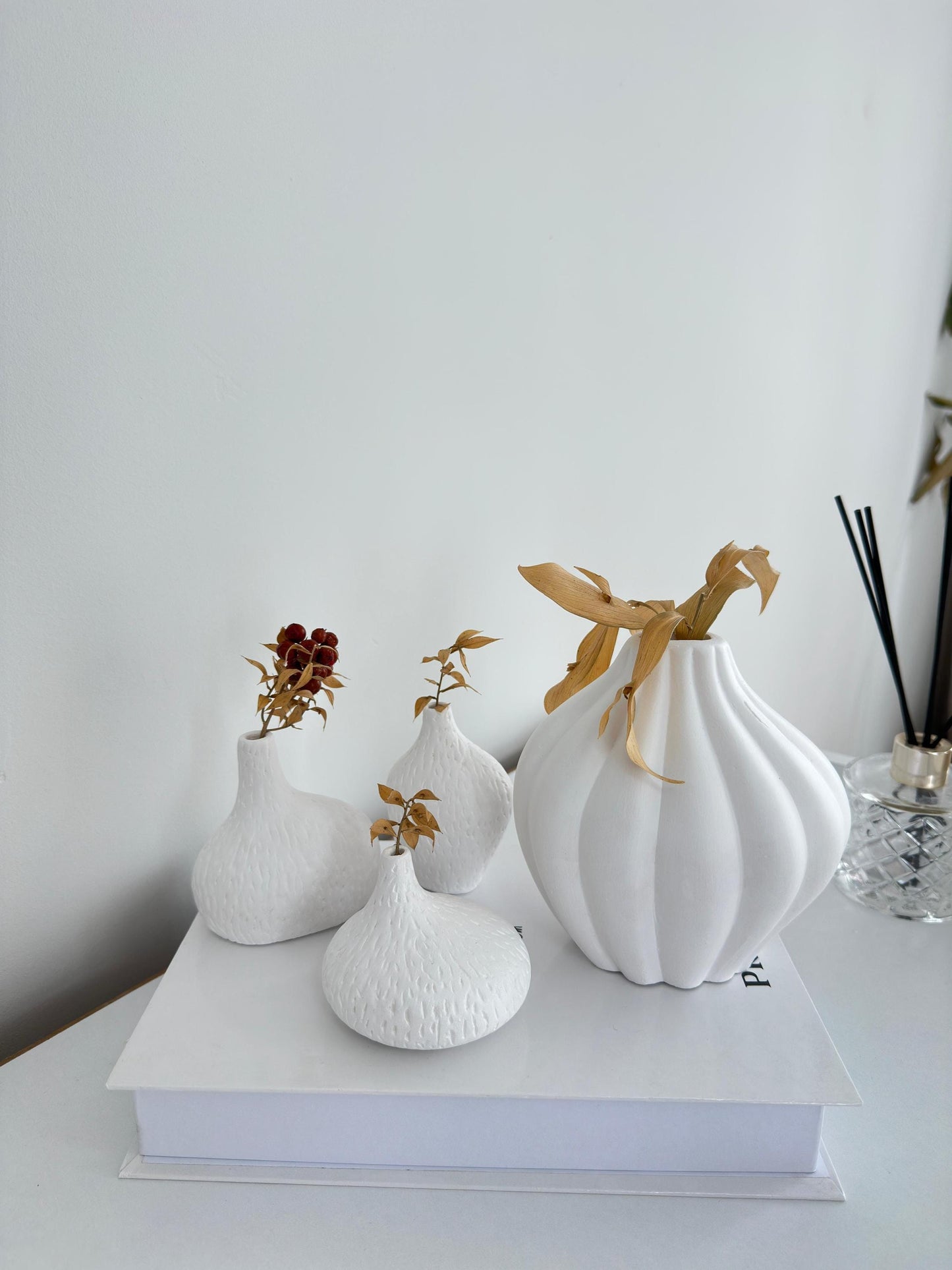 stone vase set, nordic vase, scandi decor, minimalist vase, handmade vase, pampas vase, dried flower vase, boho vase, home decor