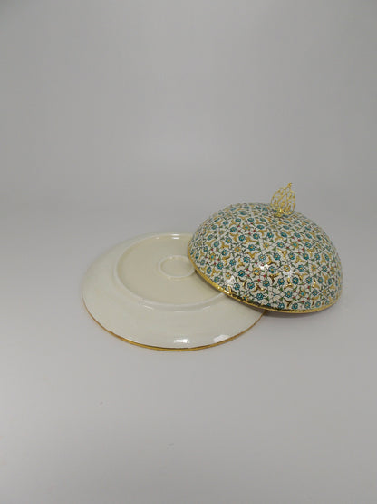 Handmade Ceramic Sugar Bowl with Gold Gilding – Unique Pottery Sugar Dish, Stylish Kitchen Accessory