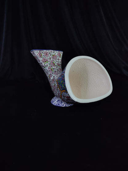 Handmade Ceramic Gramophone Speaker Amplifier – Floral Pottery Music Box, Unique Phone Amplifier, Ideal Birthday Gift