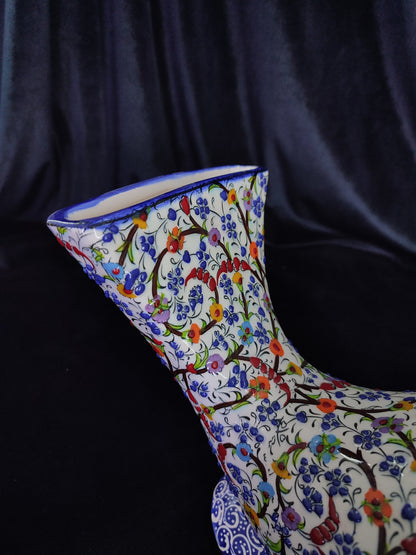 Handmade Ceramic Gramophone Phone Amplifier – Pottery Speaker, Collectible Music Box, Unique Father's Day Gift, Decorative Floral Amplifier