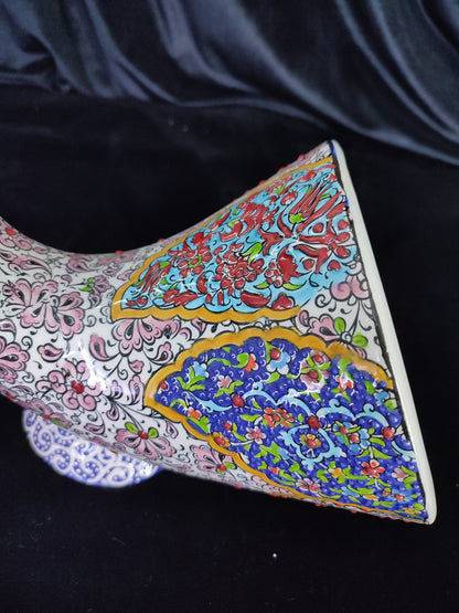 Handmade Ceramic Gramophone Speaker Amplifier – Floral Pottery Music Box, Unique Phone Amplifier, Ideal Birthday Gift