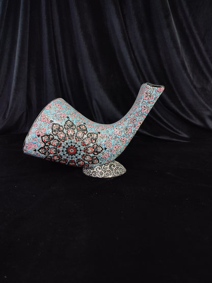 Handmade Ceramic Gramophone Speaker Amplifier – Floral Pottery Music Box, Unique Phone Amplifier, Ideal Father's Day Gift