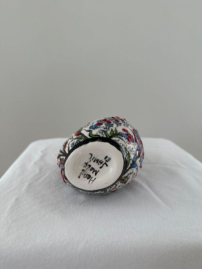 Handmade Turkish Pelican Ceramic Figurine - Iznik Style Decorative Ornament with Floral Patterns - Unique Home Decor Gift
