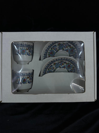 turkish coffee set, ceramic espresso cup, ottoman coffee gift, handmade coffee cups, floral cup set, pottery coffee decor