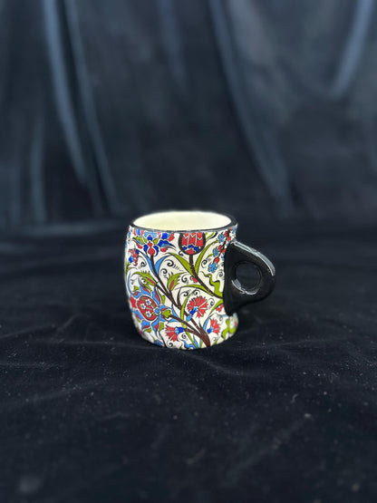 Handmade Ceramic Mug - Traditional Turkish Design - Unique Hand-Painted Coffee Cup - Decorative & Functional Gift for Tea or Coffee Lovers