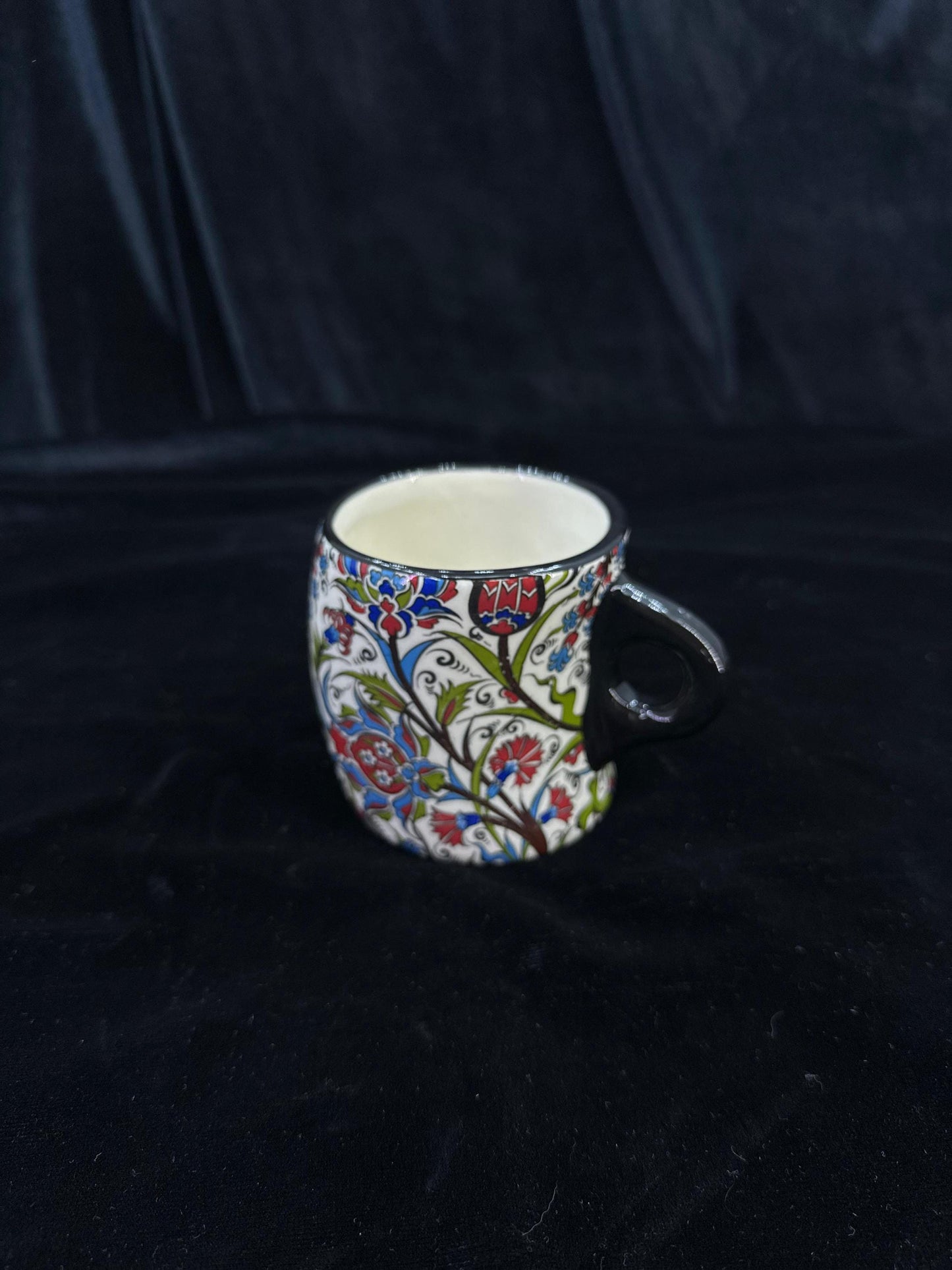 Handmade Ceramic Mug - Traditional Turkish Design - Unique Hand-Painted Coffee Cup - Decorative & Functional Gift for Tea or Coffee Lovers