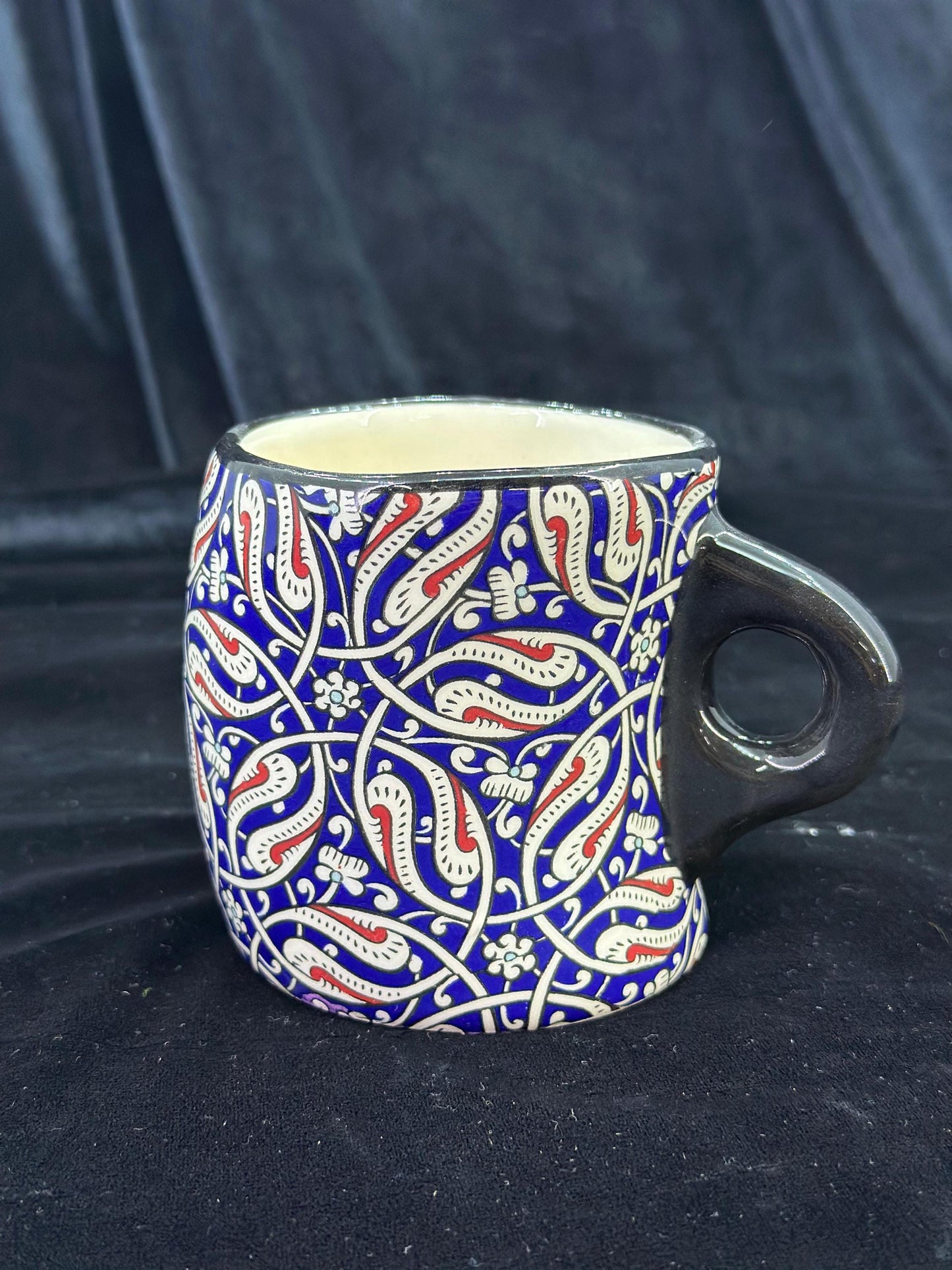 Handmade Ceramic Mug - Traditional Turkish Design - Unique Hand-Painted Coffee Cup - Decorative & Functional Gift for Tea or Coffee Lovers