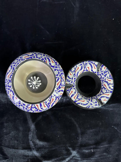Handmade Ceramic Ashtray - Traditional Turkish Floral Design - Decorative and Functional Ceramic Smoking Accessory