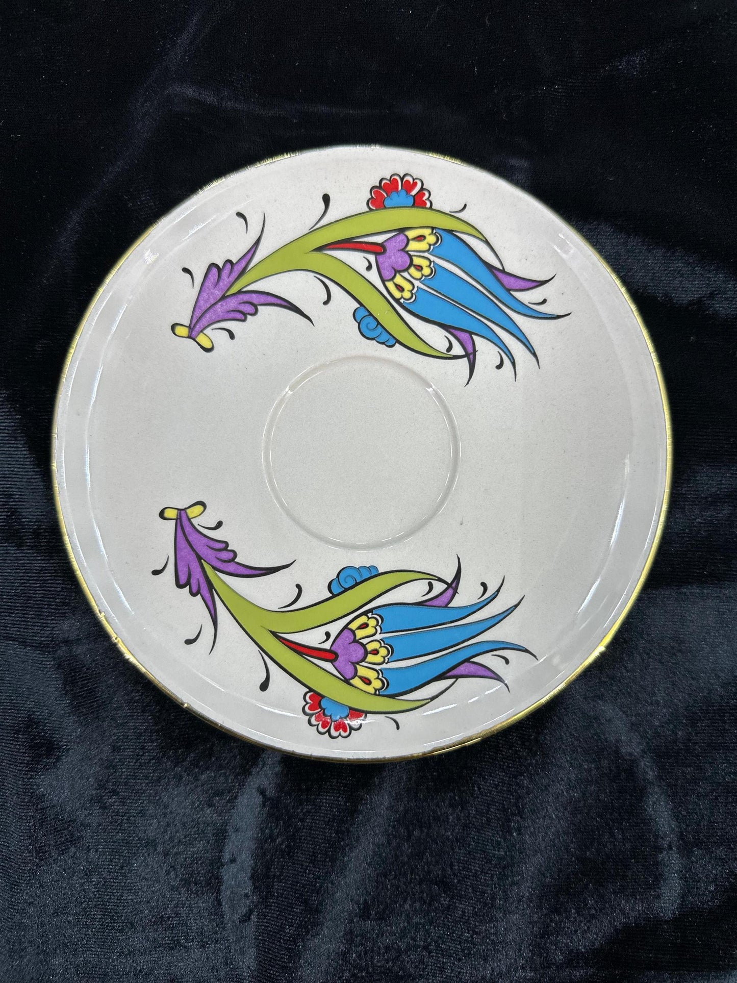 Hand-Painted Turkish Coffee Cup Set, Gold Trim, Floral Design, Ceramic, Gift for Coffee Lovers