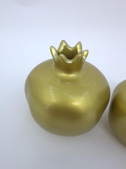 Gold Ceramic Pomegranate Set – Handmade Luxury Home Decor, Wedding & Housewarming Gift, Elegant Symbol of Prosperity