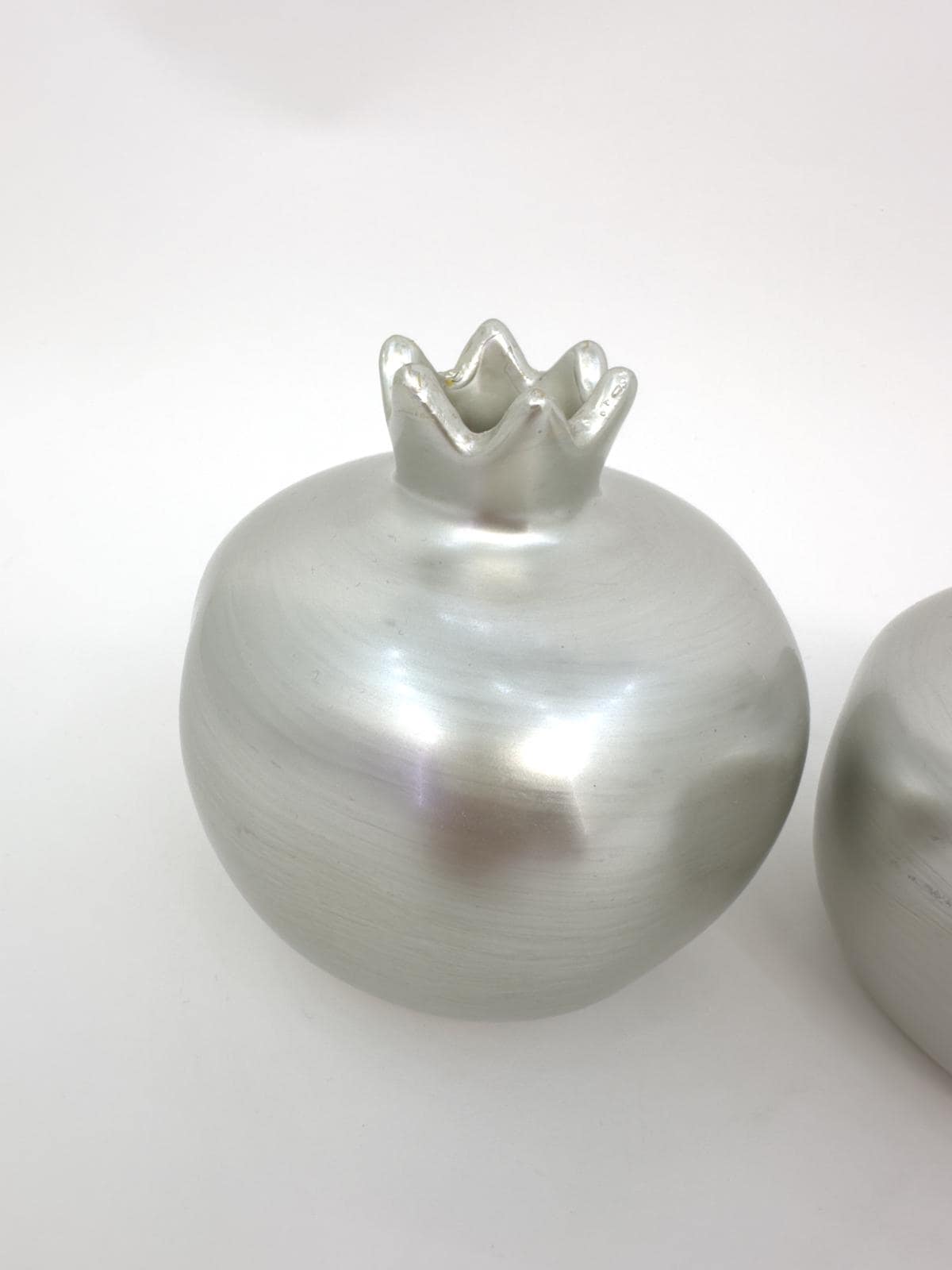 Handmade Silver Pomegranate Decor Set - Elegant Turkish Ceramic Art for Modern Homes, Gift-Ready, Shipped Fast from Turkey