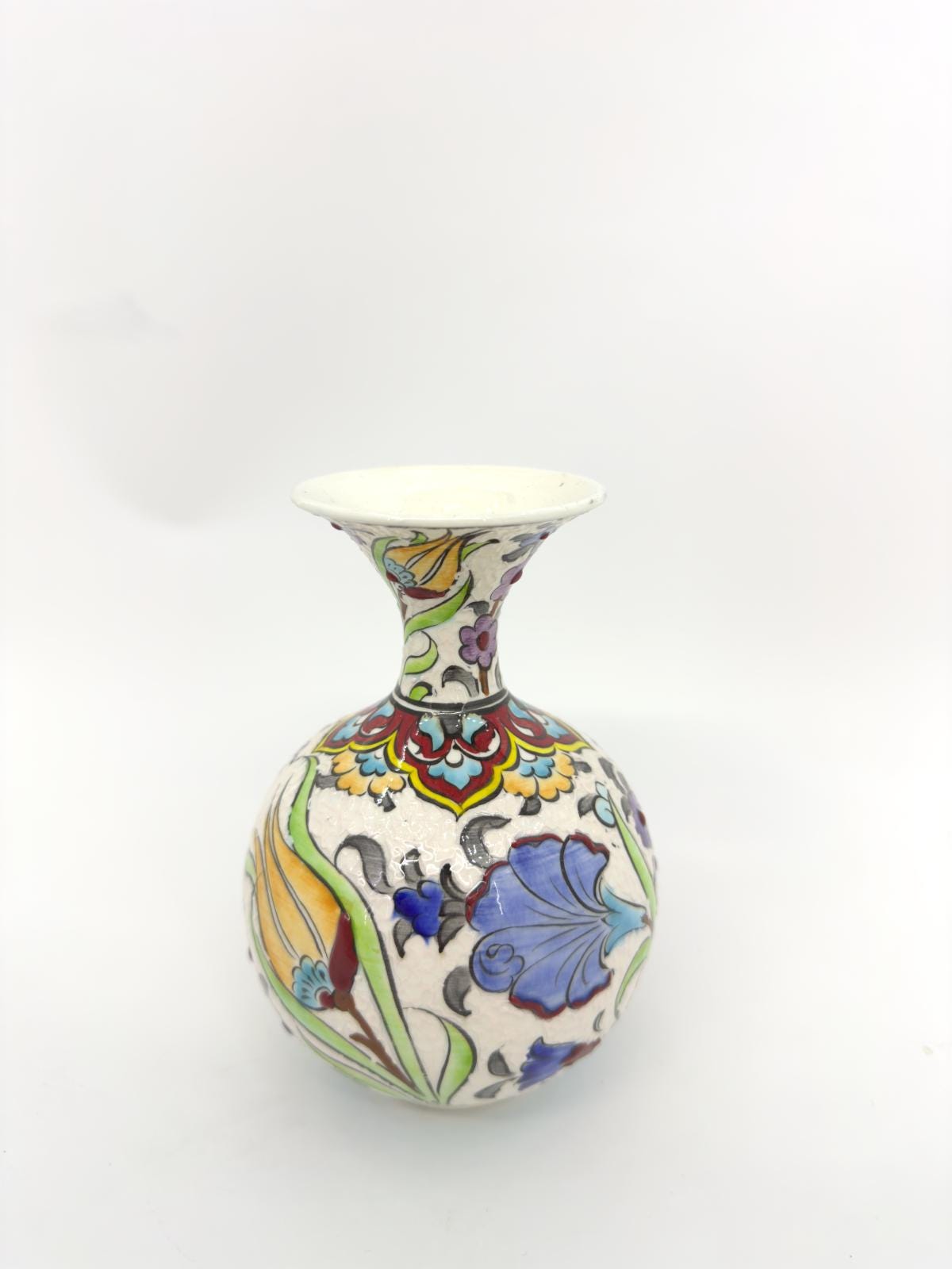 Handmade Turkish Ceramic Vase: Floral Pottery, Boho Home Decor