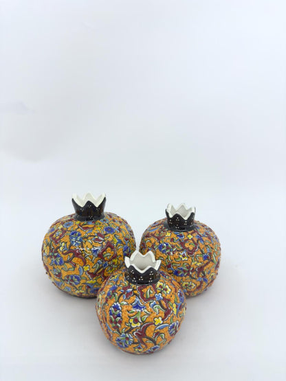 Ceramic Pomegranate Decor Kitchen Accent Counter Display Dining Room Table Centerpiece Jewish Gift Handmade Pottery Home Decoration Shelf