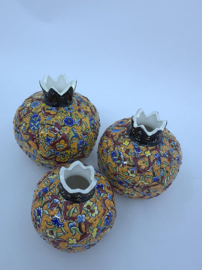 Ceramic Pomegranate Decor Kitchen Accent Counter Display Dining Room Table Centerpiece Jewish Gift Handmade Pottery Home Decoration Shelf