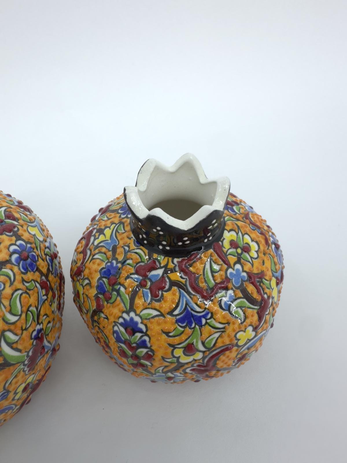 Ceramic Pomegranate Decor Kitchen Accent Counter Display Dining Room Table Centerpiece Jewish Gift Handmade Pottery Home Decoration Shelf