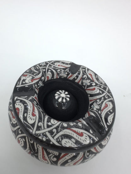 Handmade Ceramic Ashtray - Traditional Turkish Floral Design - Decorative and Functional Ceramic Smoking Accessory