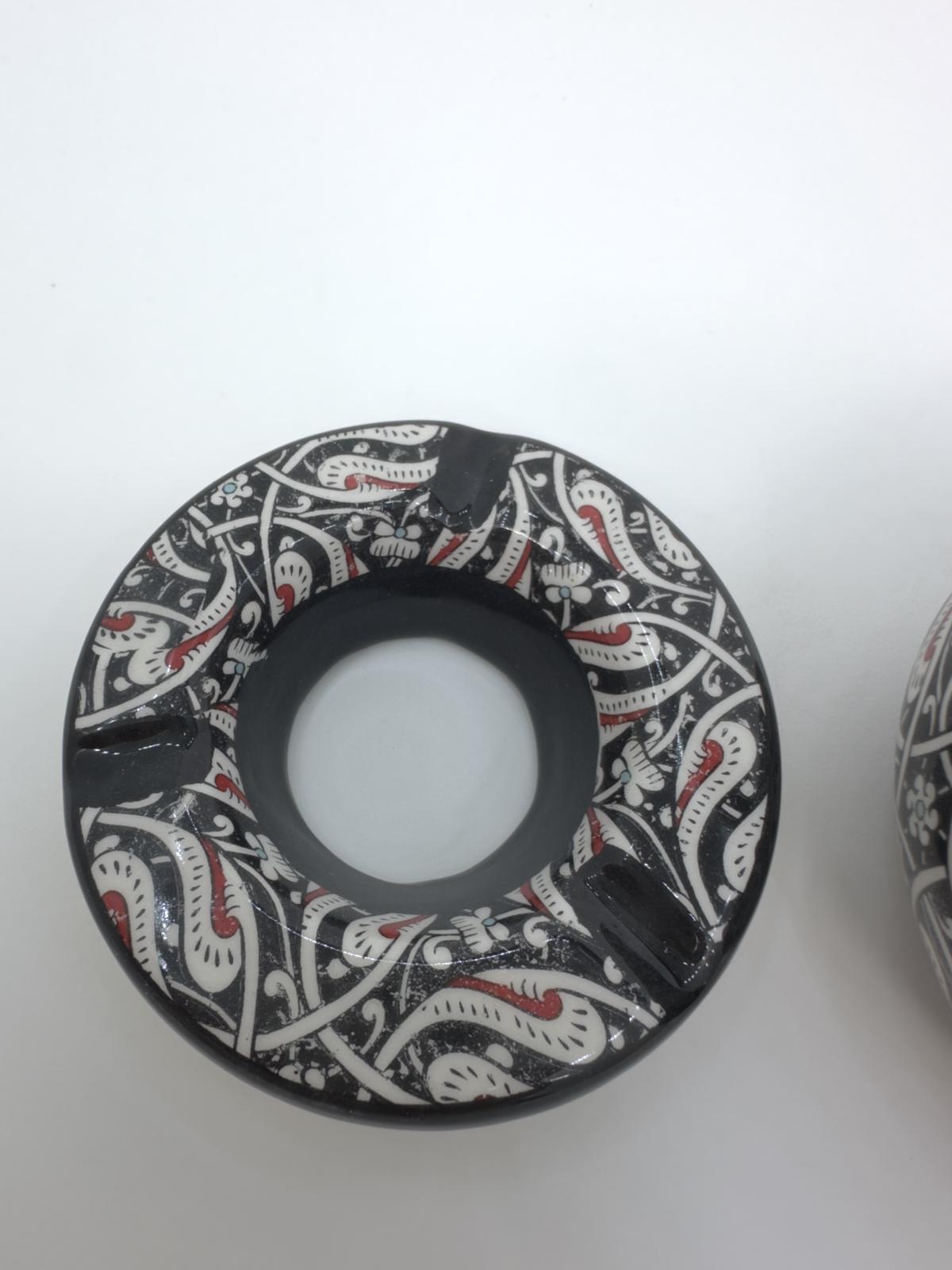 Handmade Ceramic Ashtray - Traditional Turkish Floral Design - Decorative and Functional Ceramic Smoking Accessory