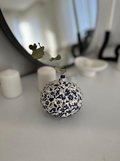 Handmade Turkish Ceramic Fig Decor - Iznik Style Floral Design - Unique Home Accent or Gift - Traditional Pottery Art 1 Piece