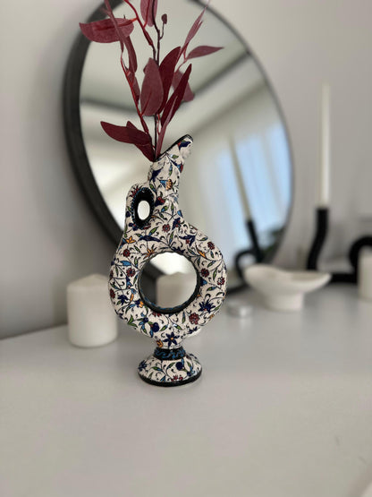 Handmade Turkish Ceramic Hittite Wine Jug Decanter – Unique Pottery, Traditional Home Decor, Authentic Gift, Handcrafted Ceramic Art