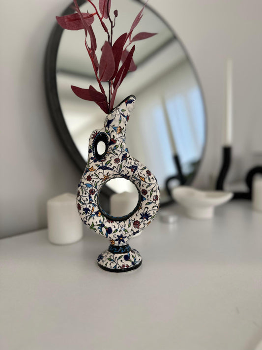 Handmade Turkish Ceramic Hittite Wine Jug Decanter – Unique Pottery, Traditional Home Decor, Authentic Gift, Handcrafted Ceramic Art