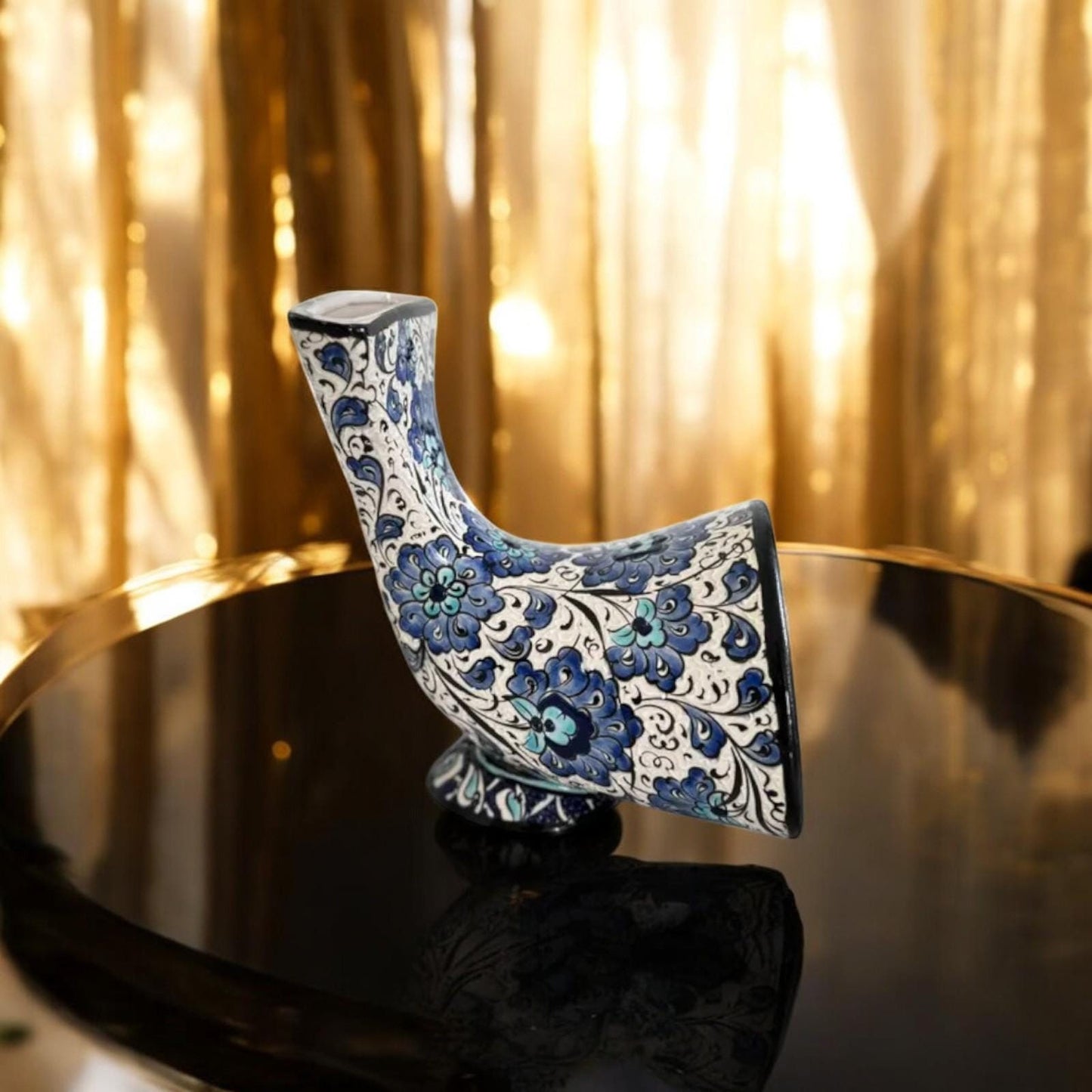 Handmade Ceramic Phone Amplifier | Unique Gramophone Design | Vintage Style Sound Booster | Turkish Ceramic Art | Gift for Music Lovers