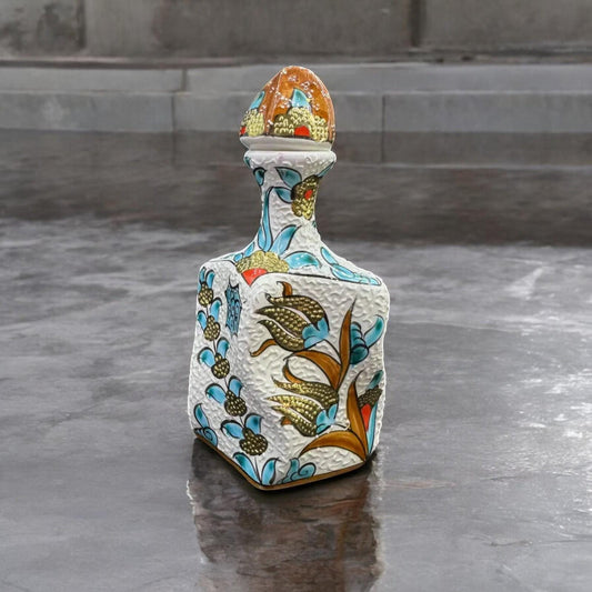 Hand-Painted Decorative Liquor Bottle – Unique Ceramic Ornament for Home Bar or Shelf Decor, Perfect Valentine's Day Gift Idea