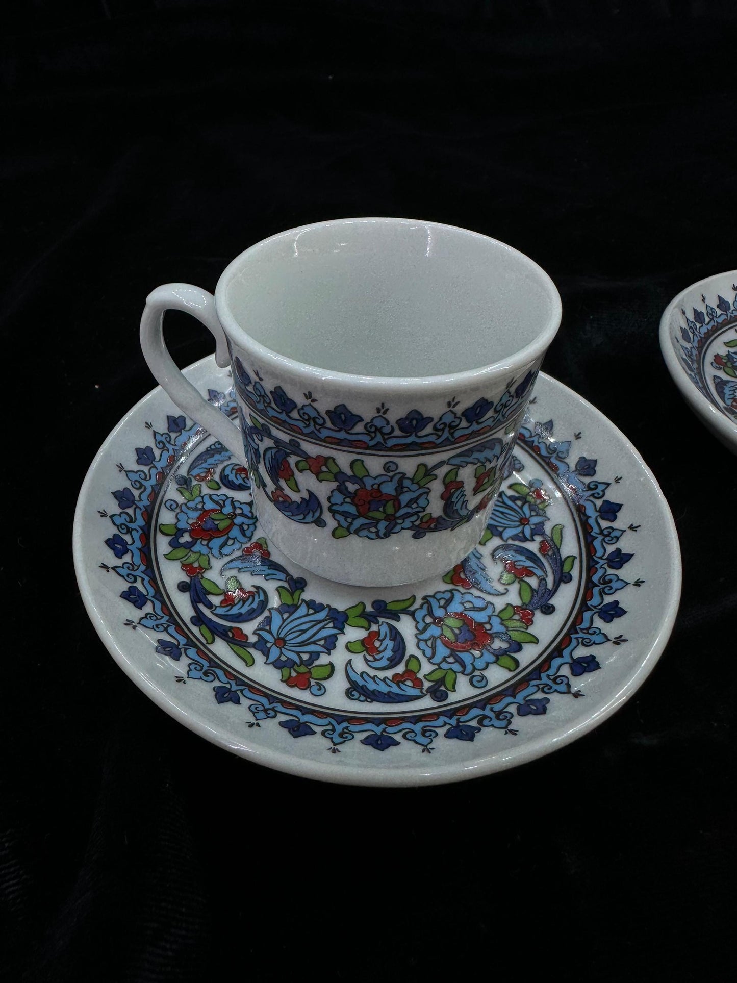 turkish coffee set, ceramic espresso cup, ottoman coffee gift, handmade coffee cups, floral cup set, pottery coffee decor