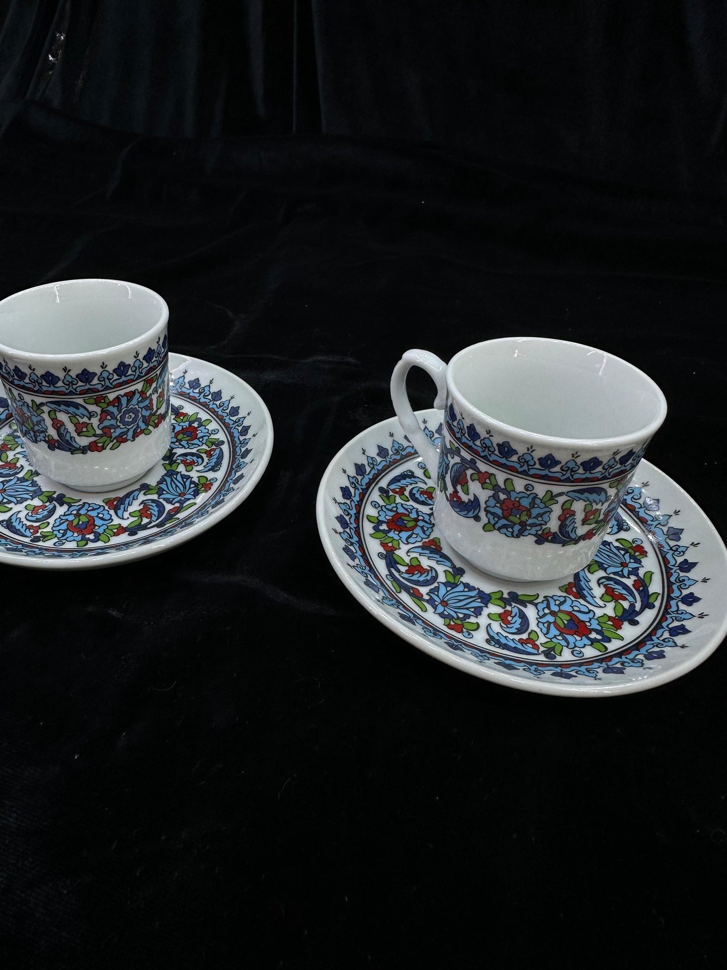 turkish coffee set, ceramic espresso cup, ottoman coffee gift, handmade coffee cups, floral cup set, pottery coffee decor