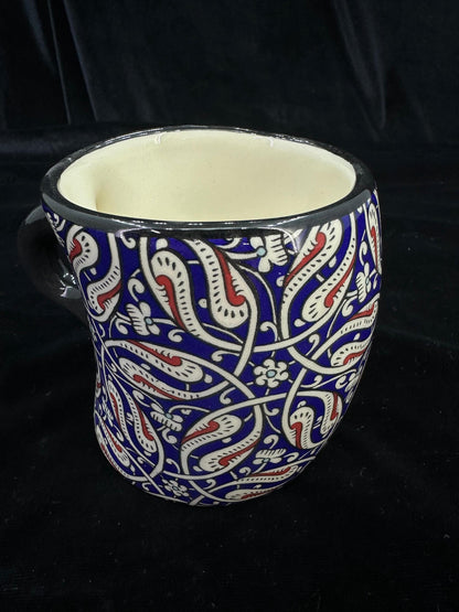 Handmade Ceramic Mug - Traditional Turkish Design - Unique Hand-Painted Coffee Cup - Decorative & Functional Gift for Tea or Coffee Lovers
